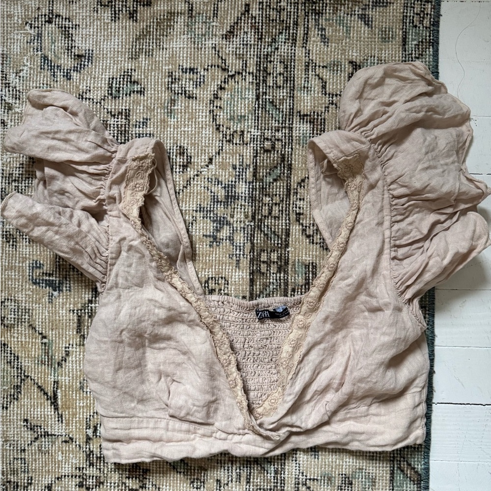 Zara linen crop top